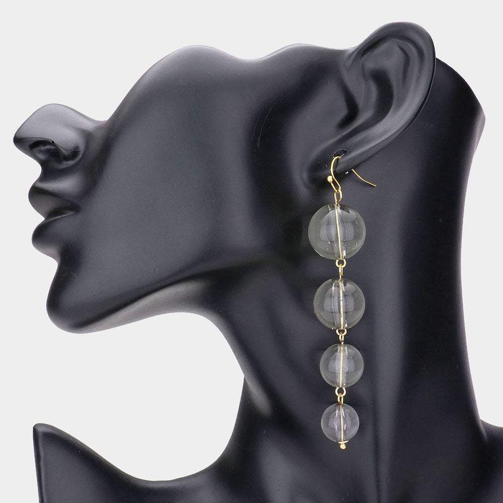 Colored Lucite Ball Link Dangle Earrings - Madeline Love - Flyclothing LLC