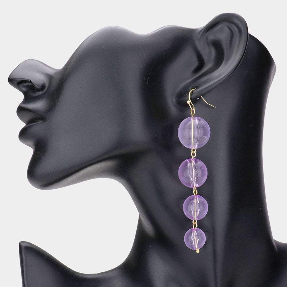 Colored Lucite Ball Link Dangle Earrings - Madeline Love - Flyclothing LLC