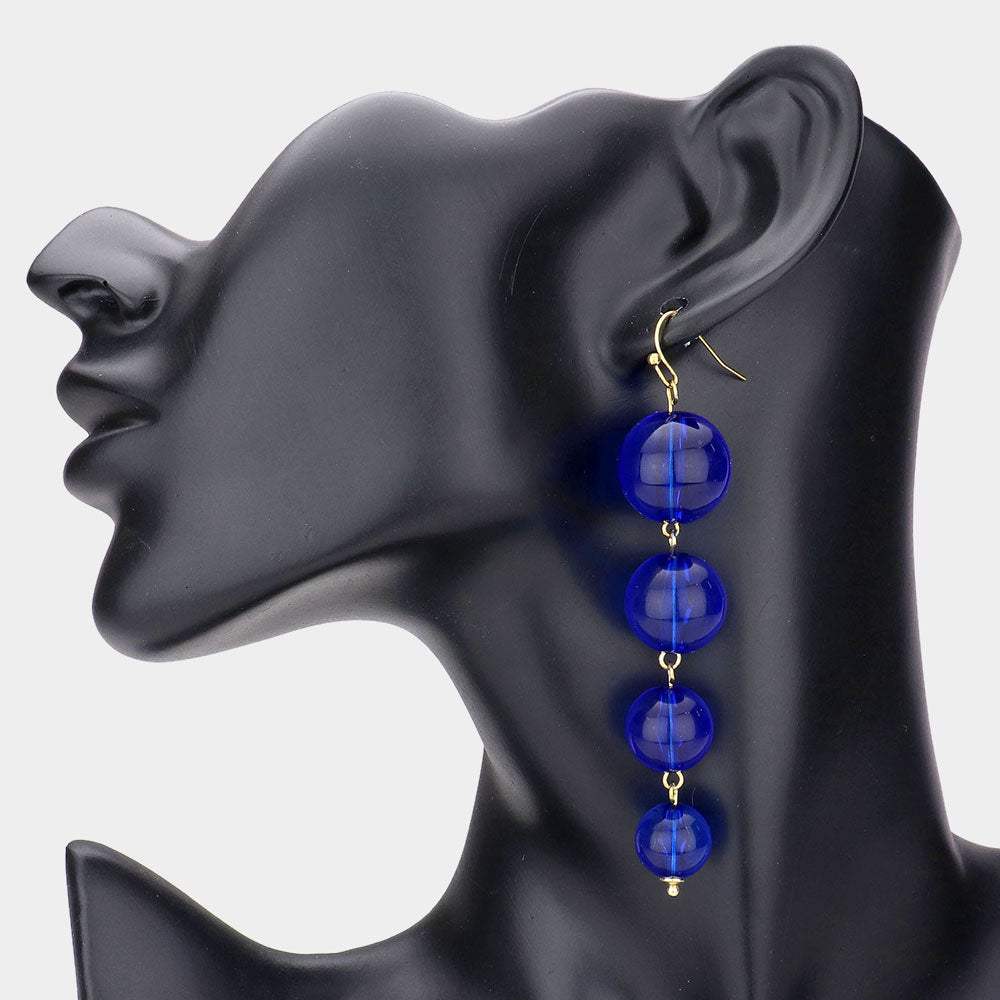 Colored Lucite Ball Link Dangle Earrings - Madeline Love - Flyclothing LLC