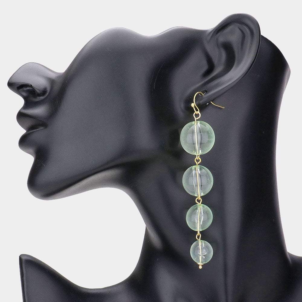 Colored Lucite Ball Link Dangle Earrings - Madeline Love - Flyclothing LLC