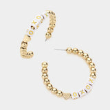 XOXO Metal Ball Half Hoop Message Earrings - Madeline Love - Flyclothing LLC