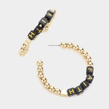 FAITH Metal Ball Half Hoop Message Earrings - Madeline Love - Flyclothing LLC