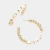 FAITH Metal Ball Half Hoop Message Earrings - Madeline Love - Flyclothing LLC