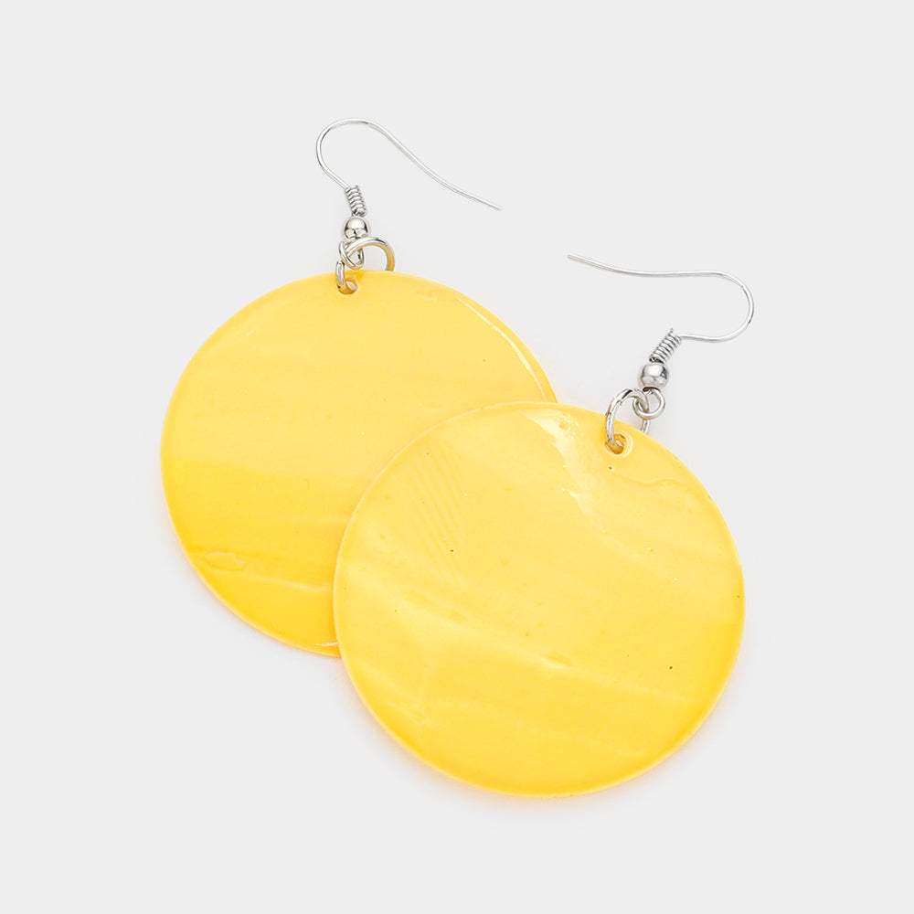 Shell Circle Dangle Earrings - Madeline Love - Flyclothing LLC