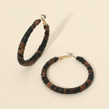 Leopard Fabric Wrapped Hoop Earrings - Madeline Love - Flyclothing LLC