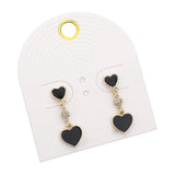 Enamel Heart Mini Shamballa Ball Link Dropdown Dangle Earrings - Madeline Love - Flyclothing LLC