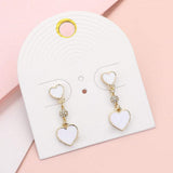 Enamel Heart Mini Shamballa Ball Link Dropdown Dangle Earrings - Madeline Love - Flyclothing LLC