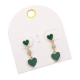 Enamel Heart Mini Shamballa Ball Link Dropdown Dangle Earrings - Madeline Love - Flyclothing LLC