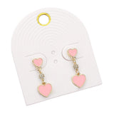 Enamel Heart Mini Shamballa Ball Link Dropdown Dangle Earrings - Madeline Love - Flyclothing LLC