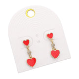 Enamel Heart Mini Shamballa Ball Link Dropdown Dangle Earrings - Madeline Love - Flyclothing LLC