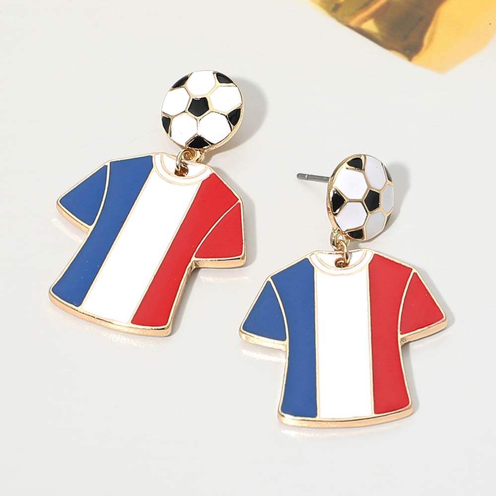 France Soccer Jersey Drop Earrings - Madeline Love - Flyclothing LLC