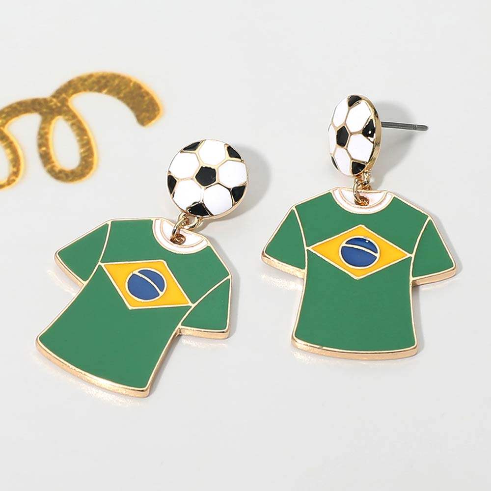 Brazil Soccer Jersey Drop Earrings - Madeline Love - Flyclothing LLC