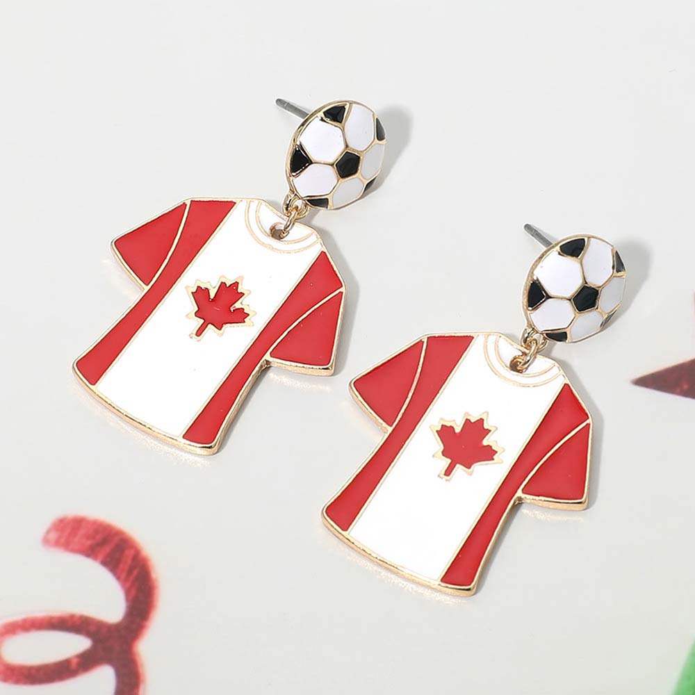 Canada Soccer Jersey Drop Earrings - Madeline Love - Flyclothing LLC