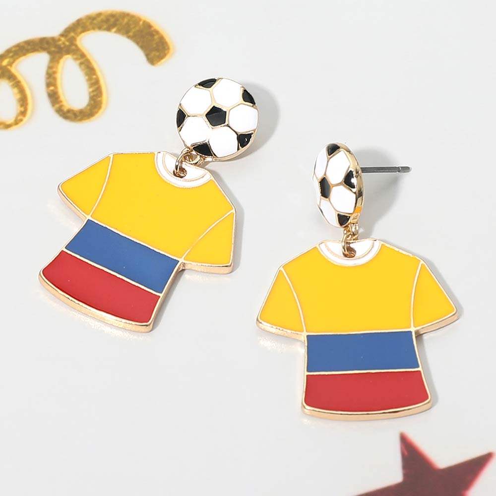 Colombia Soccer Jersey Drop Earrings - Madeline Love - Flyclothing LLC