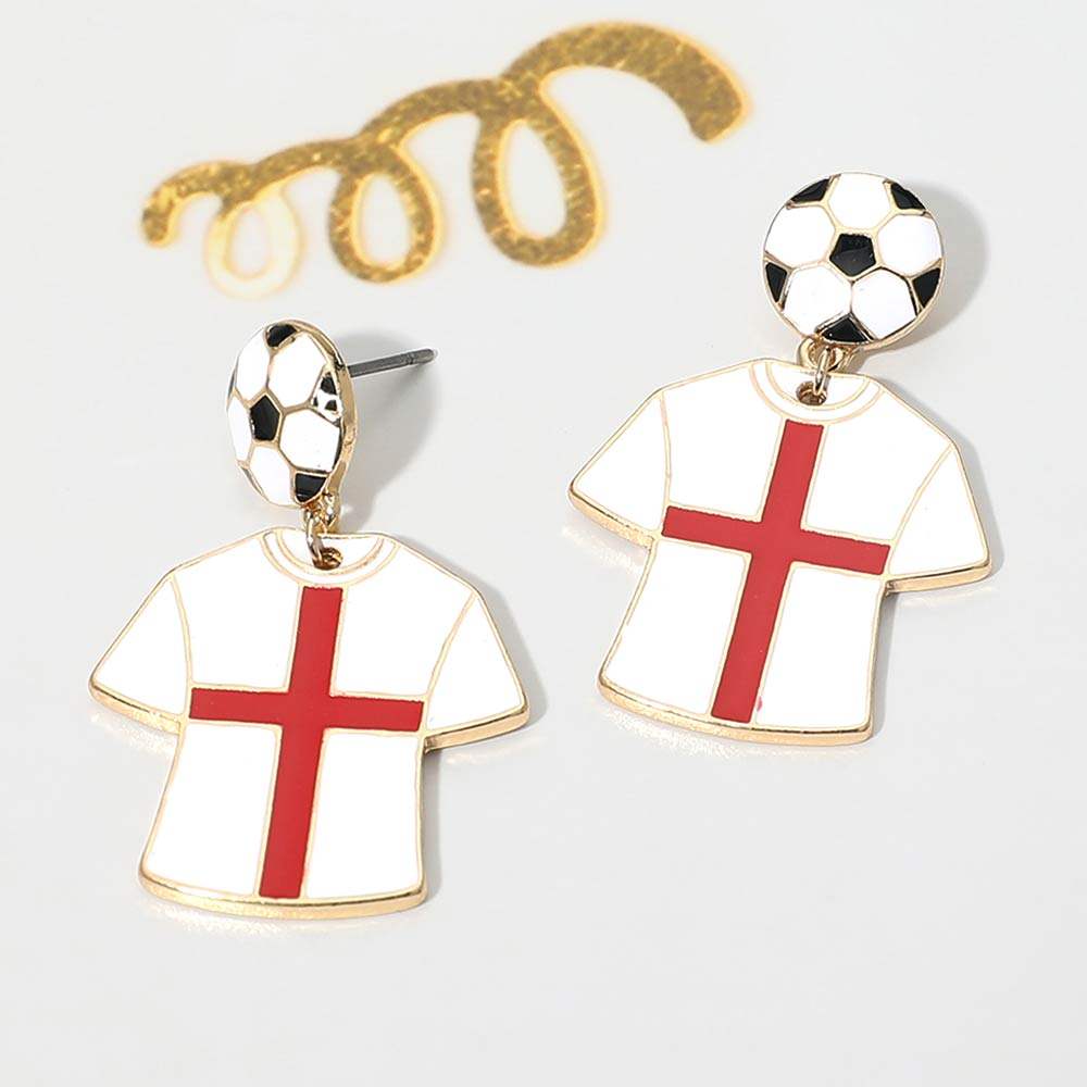 England Soccer Jersey Drop Earrings - Madeline Love - Flyclothing LLC