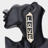 LOVE Rhinestone Pave Message Earrings - Madeline Love - Flyclothing LLC
