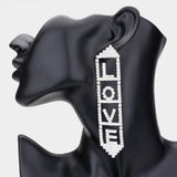 LOVE Rhinestone Pave Message Earrings - Madeline Love - Flyclothing LLC