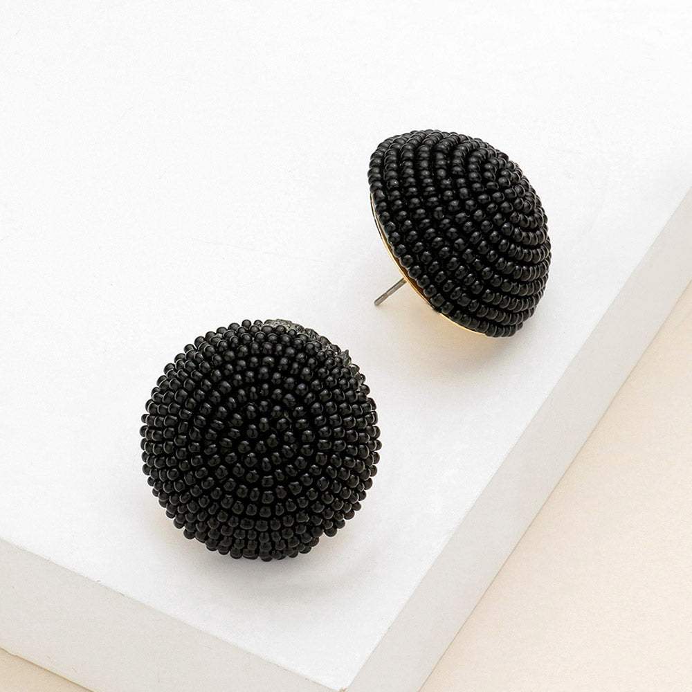 Seed Beaded Dome Earrings - Madeline Love - Flyclothing LLC