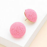 Seed Beaded Dome Earrings - Madeline Love - Flyclothing LLC