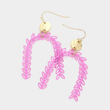 Metal Disc Sprout Cluster Colored Arch Dangle Earrings - Madeline Love - Flyclothing LLC