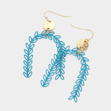 Metal Disc Sprout Cluster Colored Arch Dangle Earrings - Madeline Love - Flyclothing LLC