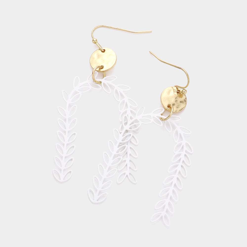 Metal Disc Sprout Cluster Colored Arch Dangle Earrings - Madeline Love - Flyclothing LLC