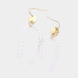 Metal Disc Sprout Cluster Colored Arch Dangle Earrings - Madeline Love - Flyclothing LLC