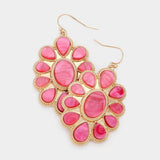 Oval Teardrop Resin Embellished Dangle Earrings - Madeline Love - Flyclothing LLC