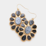 Oval Teardrop Resin Embellished Dangle Earrings - Madeline Love - Flyclothing LLC
