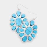 Oval Teardrop Resin Embellished Dangle Earrings - Madeline Love - Flyclothing LLC