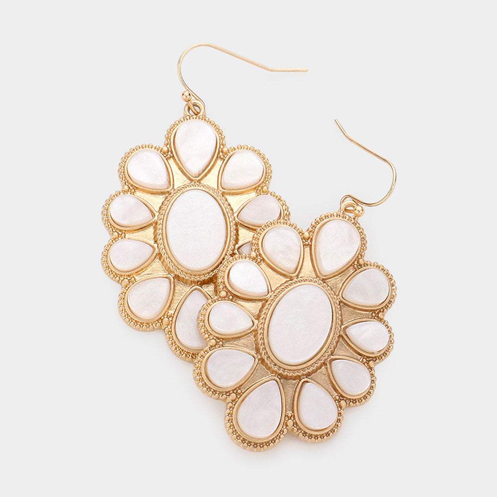 Oval Teardrop Resin Embellished Dangle Earrings - Madeline Love - Flyclothing LLC