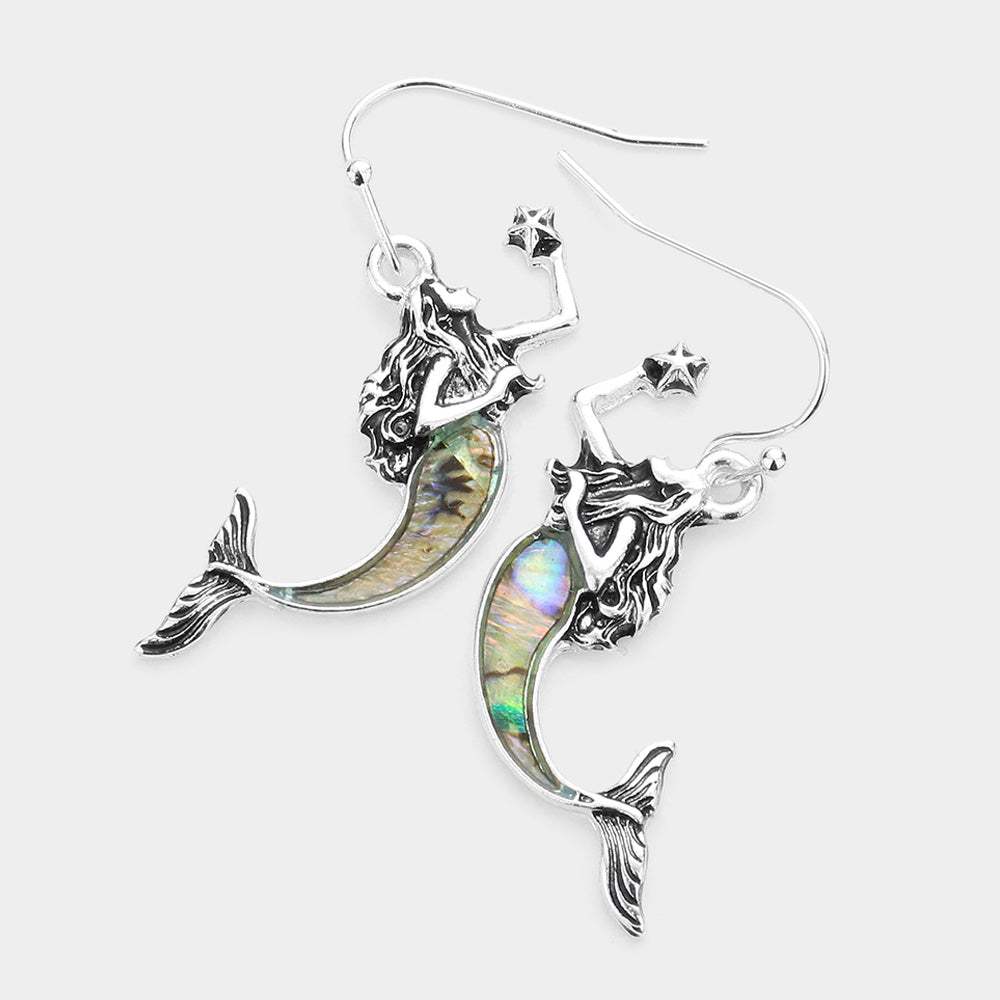 Abalone Mermaid Dangle Earrings - Madeline Love - Flyclothing LLC