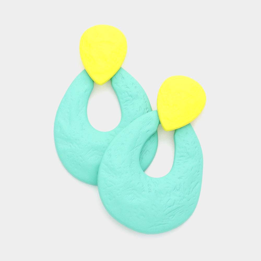 Colored Irregular Teardrop Dangle Earrings - Madeline Love - Flyclothing LLC