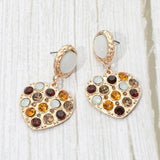 Crystal Heart Drop Earrings