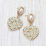 Crystal Heart Drop Earrings
