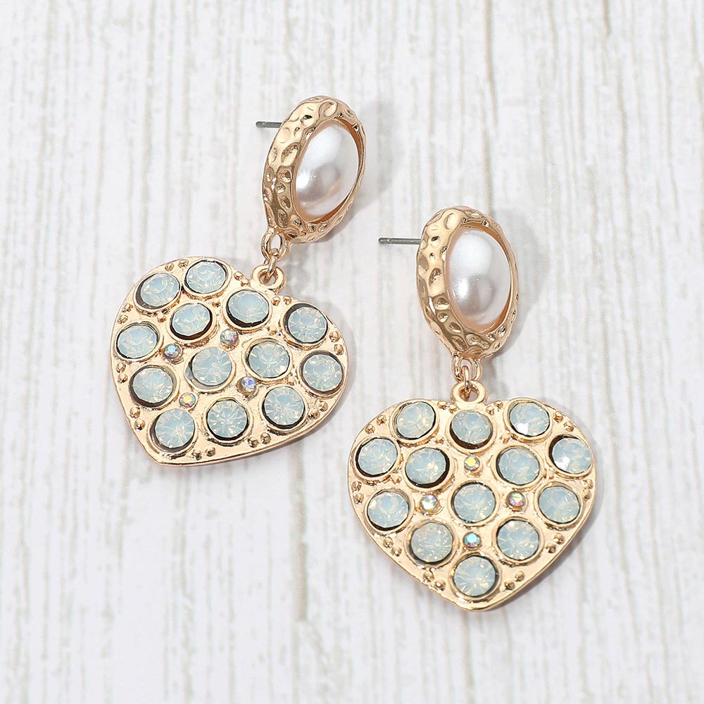 Crystal Heart Drop Earrings