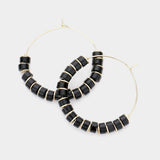 Beaded Metal Hoop Earrings - Madeline Love - Flyclothing LLC
