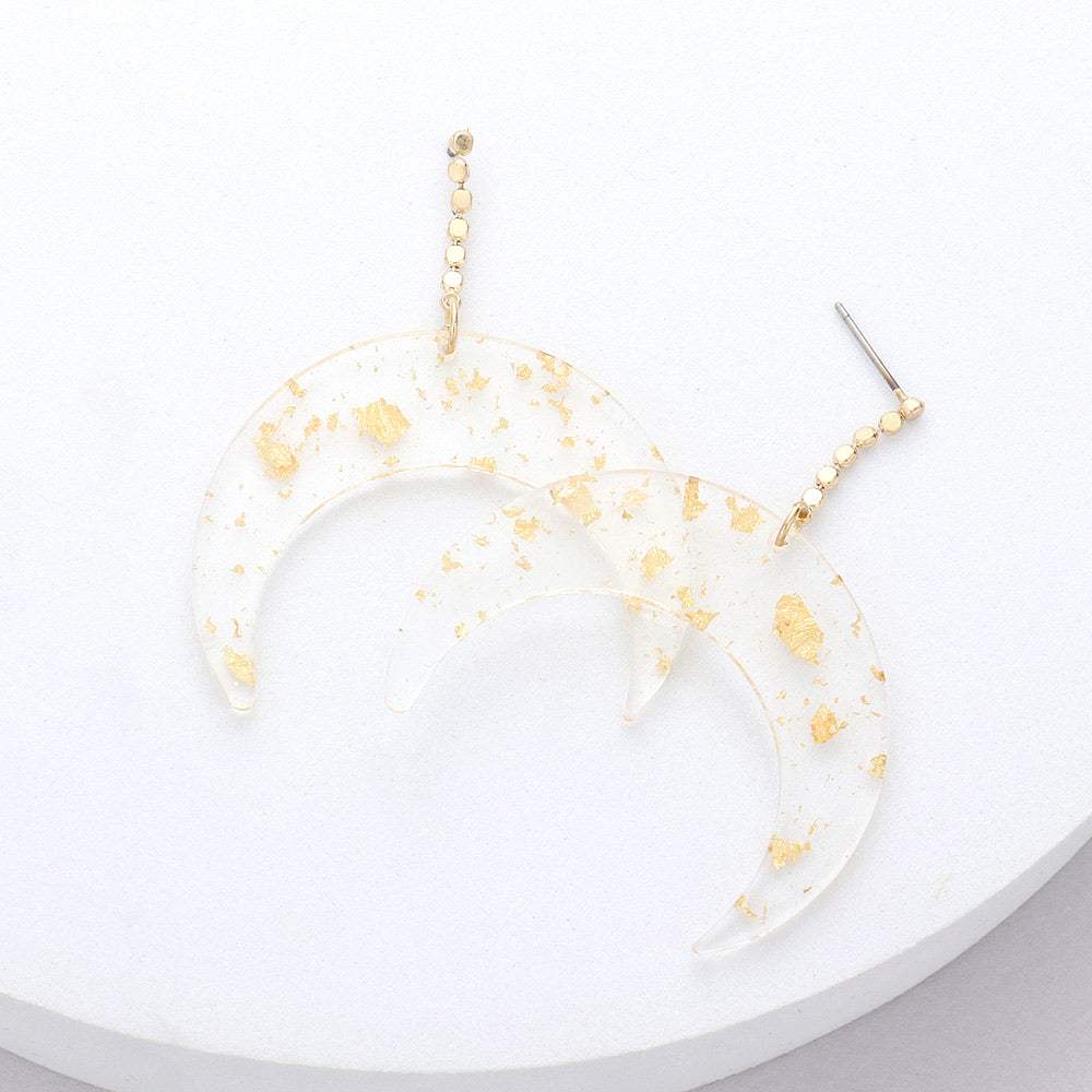 Dropped Lucite Double Horn Dangle Earrings - Madeline Love - Flyclothing LLC