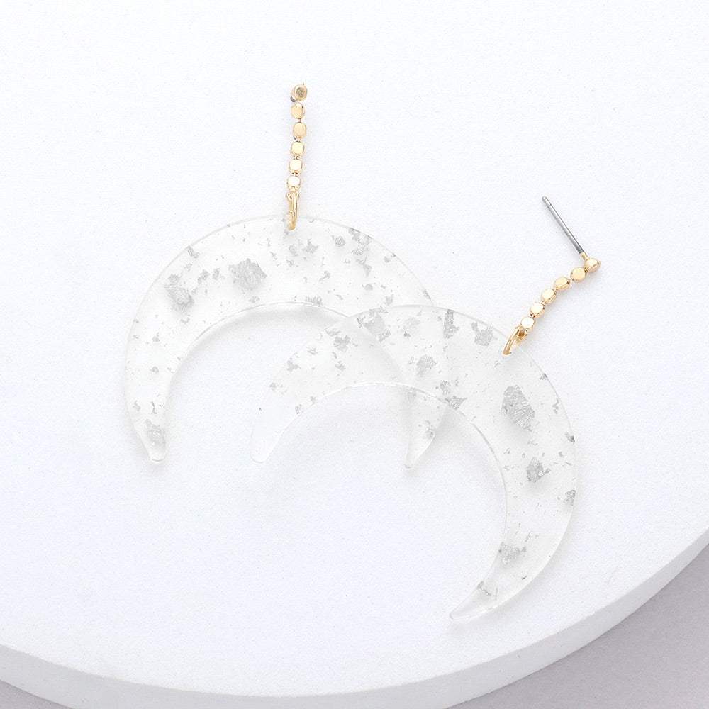 Dropped Lucite Double Horn Dangle Earrings - Madeline Love - Flyclothing LLC