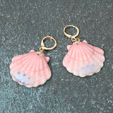 Scallop Shell Drop Huggie Earrings - Madeline Love - Flyclothing LLC