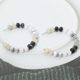 Gold Dipped Hypoallergenic Bold Beaded Hoop Earrings - Madeline Love - Flyclothing LLC