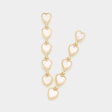 Pearl Heart Pendant Link Dropdown Earrings - Madeline Love - Flyclothing LLC