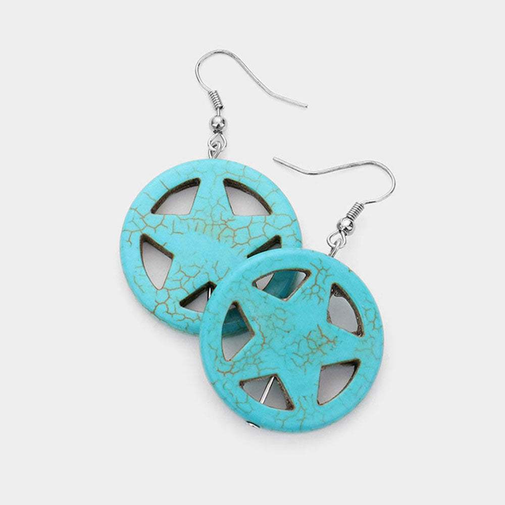 Turquoise Star Drop Earrings - Madeline Love - Flyclothing LLC
