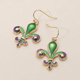 Mardi Gras Fleur de Lis Dangle Earrings - Madeline Love - Flyclothing LLC