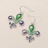 Mardi Gras Fleur de Lis Dangle Earrings - Madeline Love - Flyclothing LLC