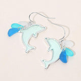Sea Glass Dolphin Dangle Earrings - Madeline Love - Flyclothing LLC