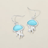 Sea Glass Jellyfish Charm Drop Dangle Earrings - Madeline Love - Flyclothing LLC