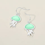 Sea Glass Jellyfish Charm Drop Dangle Earrings - Madeline Love - Flyclothing LLC