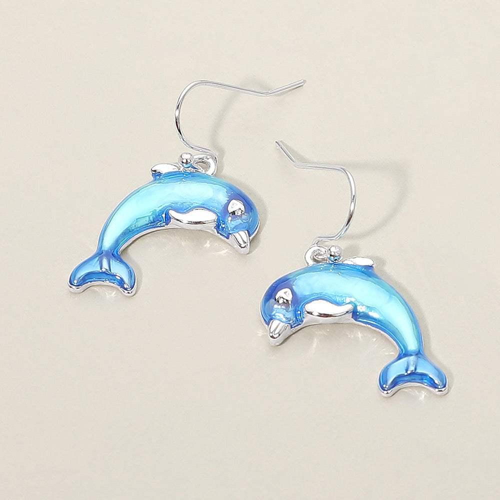 Dolphin Charm Drop Dangle Earrings - Madeline Love - Flyclothing LLC