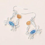 Crab Teardrop Charm Drop Dangle Earrings - Madeline Love - Flyclothing LLC
